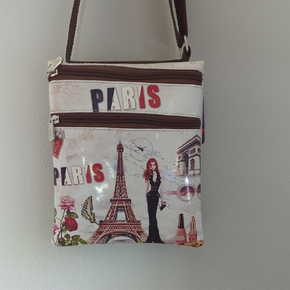 Stylish Paris-Themed Crossbody Bag